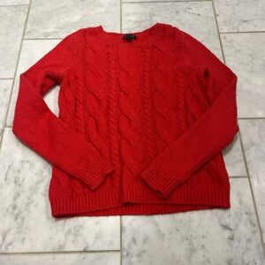 Tommy Hilfiger Bright Red Cable Knit Sweater. Little pilling and runs small.